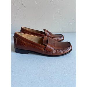 Cole Haan Size 7.5B Cognac Brown Leather Penny Loafers Preppy Classic Academia
